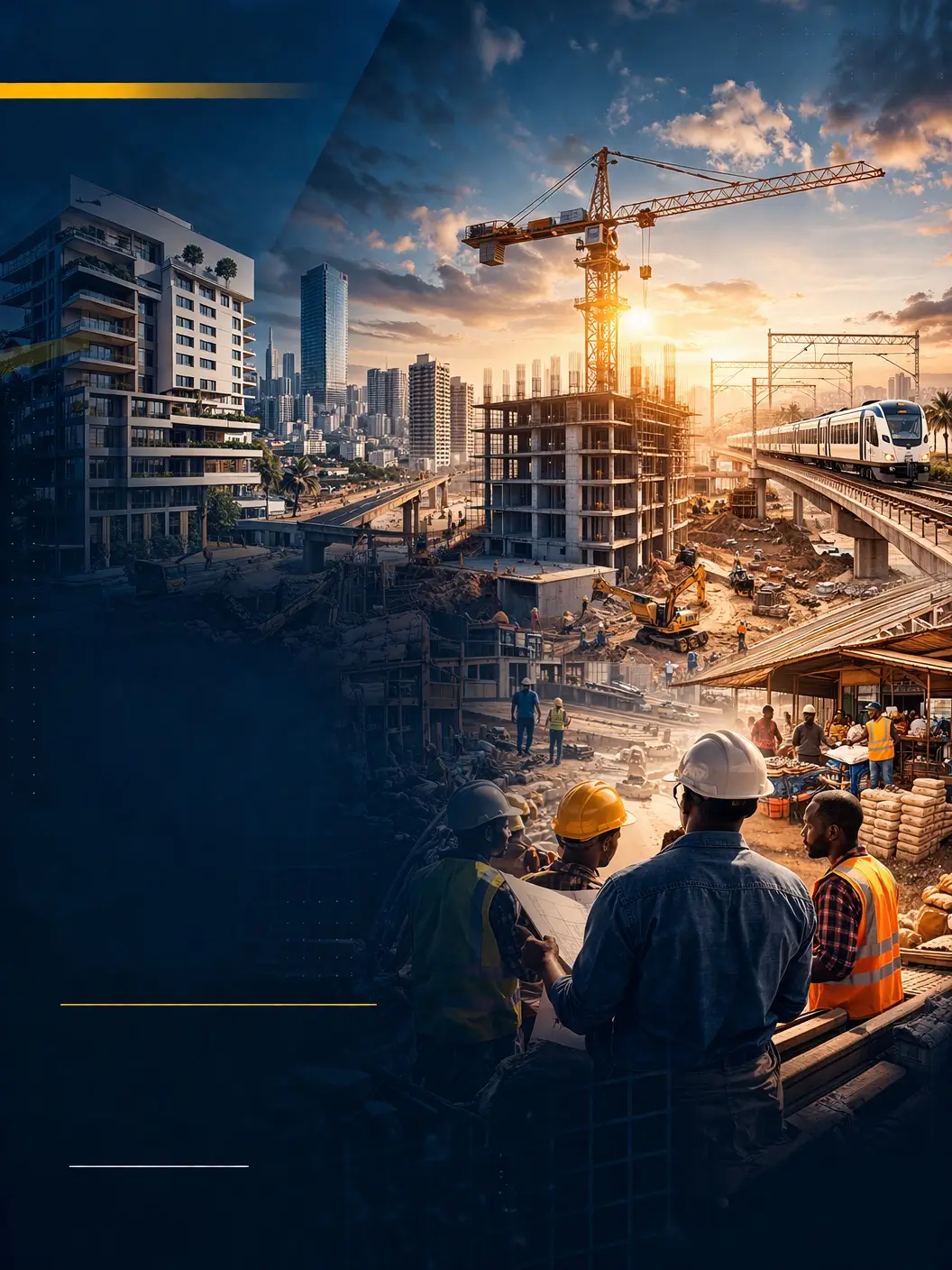 Chantier de construction moderne à Dakar supervisé par SSIC